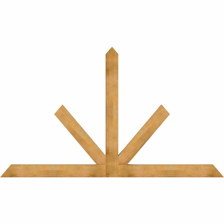 Ekena Millwork Saratoga Rough Sawn Timber Gable Bracket, Western Red Cedar, 108"W x 63"H x 4"D x 6"F, 14/12 Pitch GBW108X63X0406SAR00RWR